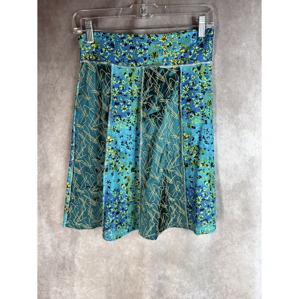 VTG 90's YTK Dumb Clothing Stretch Velvet Pull On Skirt In Blue Women's Size S/M